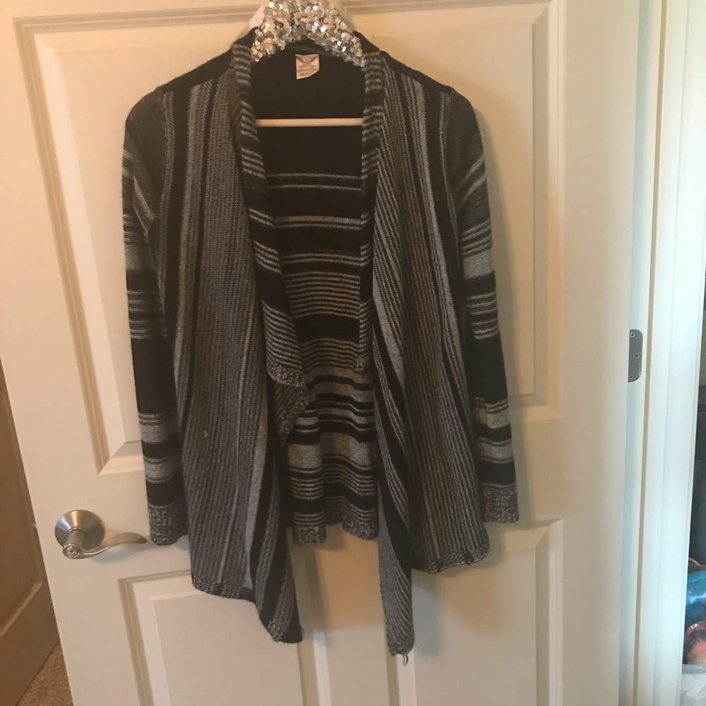 Faded Glory black and white cardigan size M
